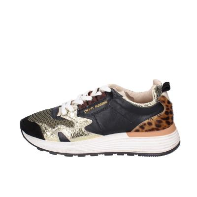 scarpe donna MOMA sneakers nero pelle oro tessuto 3AS401-CR17 BC801 Novità