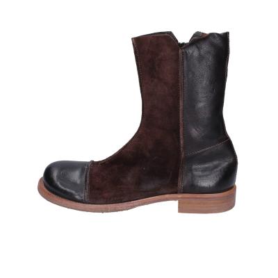 scarpe donna MOMA stivaletti marrone camoscio pelle 1CS431-QE BC768 Nuova