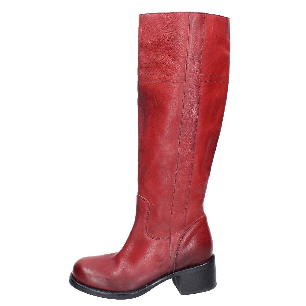 scarpe donna MOMA stivali rosso pelle 72306D VINTAGE EX515 In Saldo