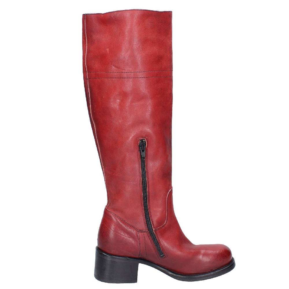 scarpe donna MOMA stivali rosso pelle 72306D VINTAGE EX515 In Saldo