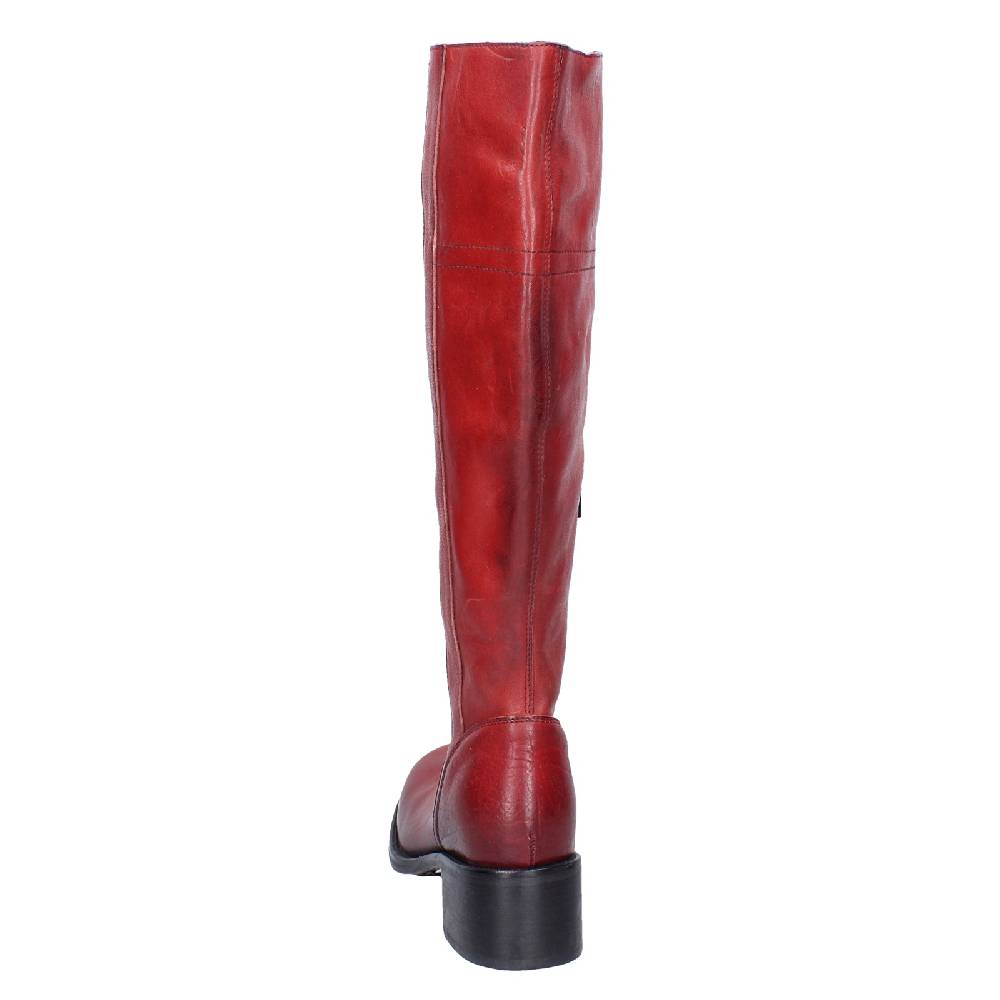 scarpe donna MOMA stivali rosso pelle 72306D VINTAGE EX515 In Saldo