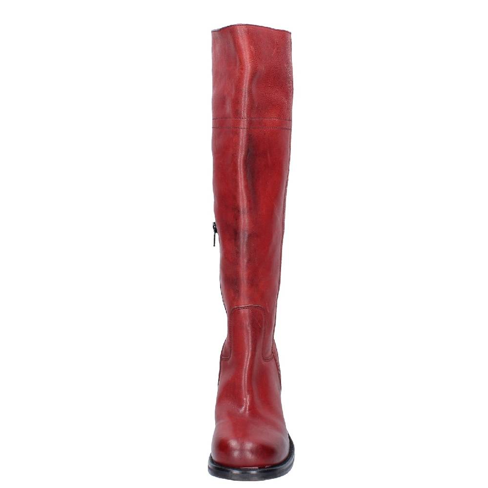 scarpe donna MOMA stivali rosso pelle 72306D VINTAGE EX515 In Saldo