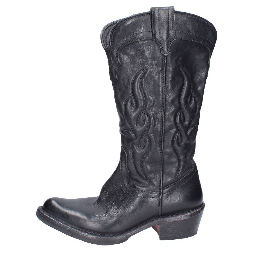 scarpe donna MOMA stivali nero pelle 77306C VINTAGE EX490 Nuova