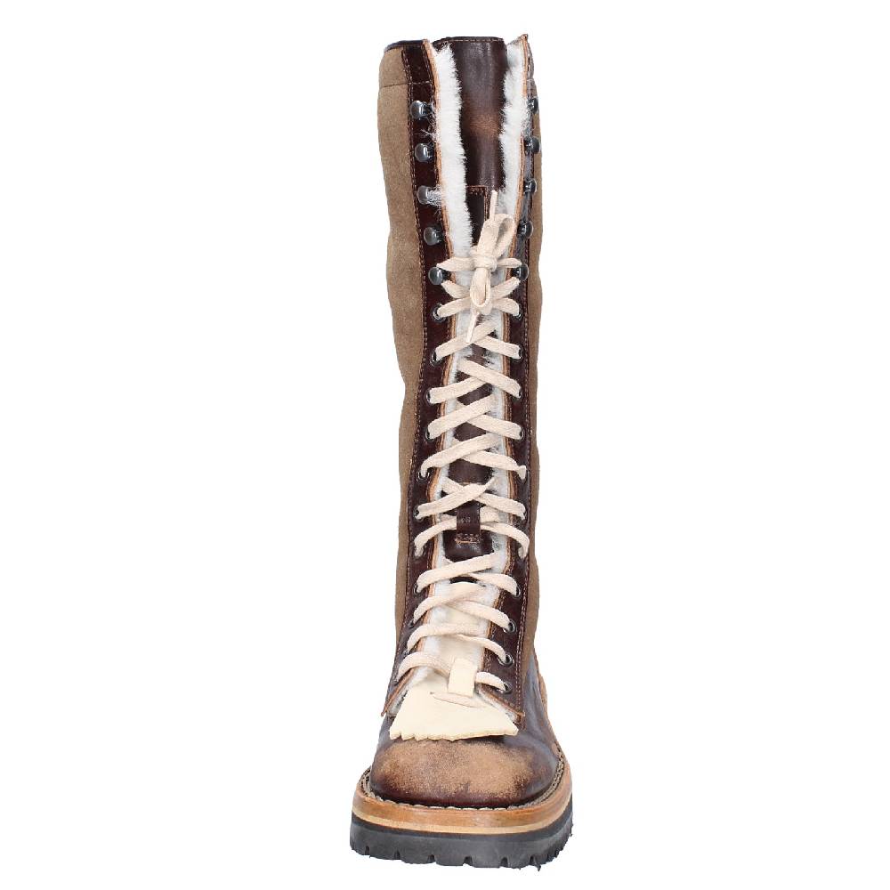 scarpe donna MOMA stivali marrone pelle camoscio 81304D VINTAGE EX514 2025