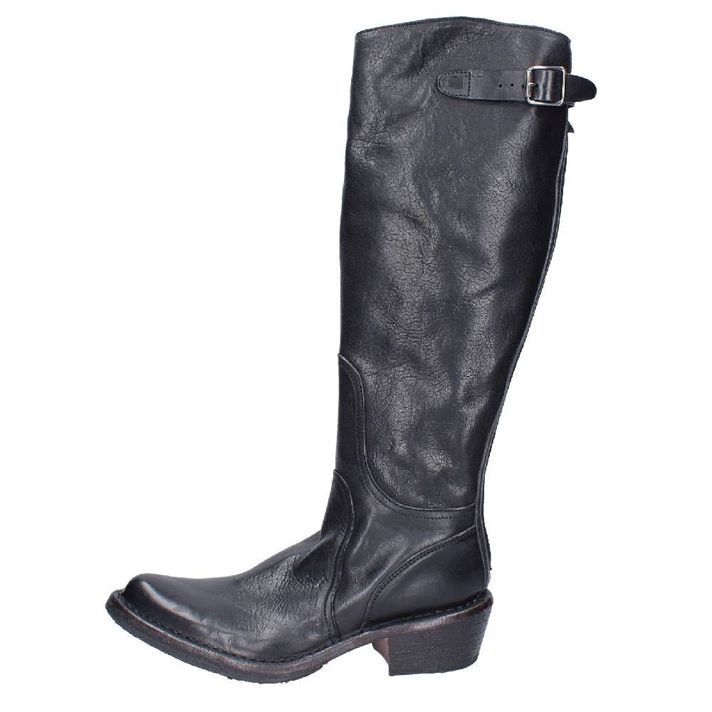 scarpe donna MOMA stivali nero pelle 77303D VINTAGE EX521 Italia
