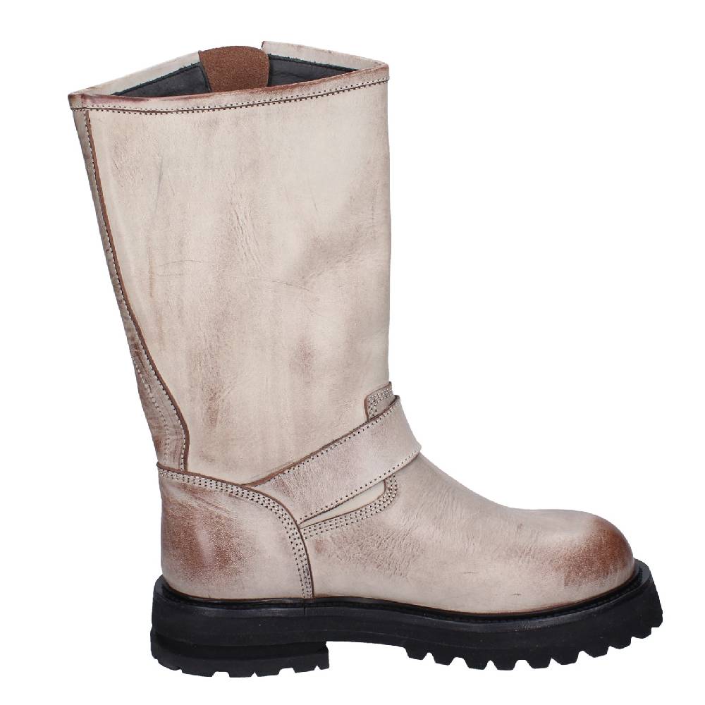 scarpe donna MOMA stivali marrone pelle beige 1DW340 VINTAGE EX517 In Linea