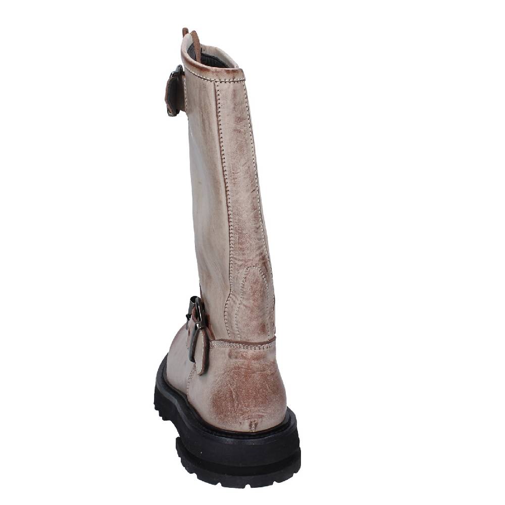 scarpe donna MOMA stivali marrone pelle beige 1DW340 VINTAGE EX517 In Linea