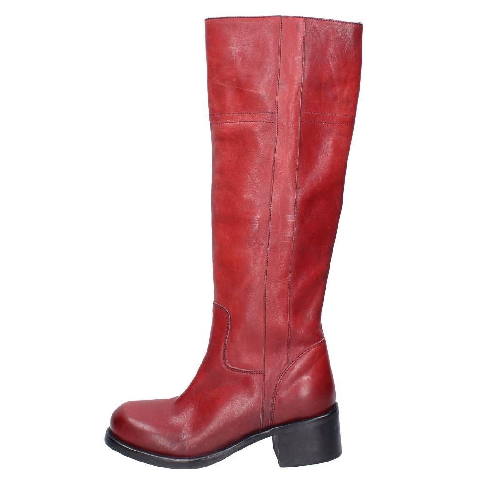 scarpe donna MOMA stivali rosso pelle VINTAGE EX523 Soddisfazione Garantita