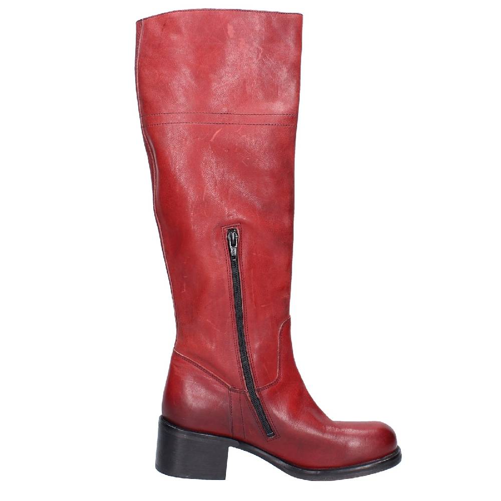 scarpe donna MOMA stivali rosso pelle VINTAGE EX523 Soddisfazione Garantita