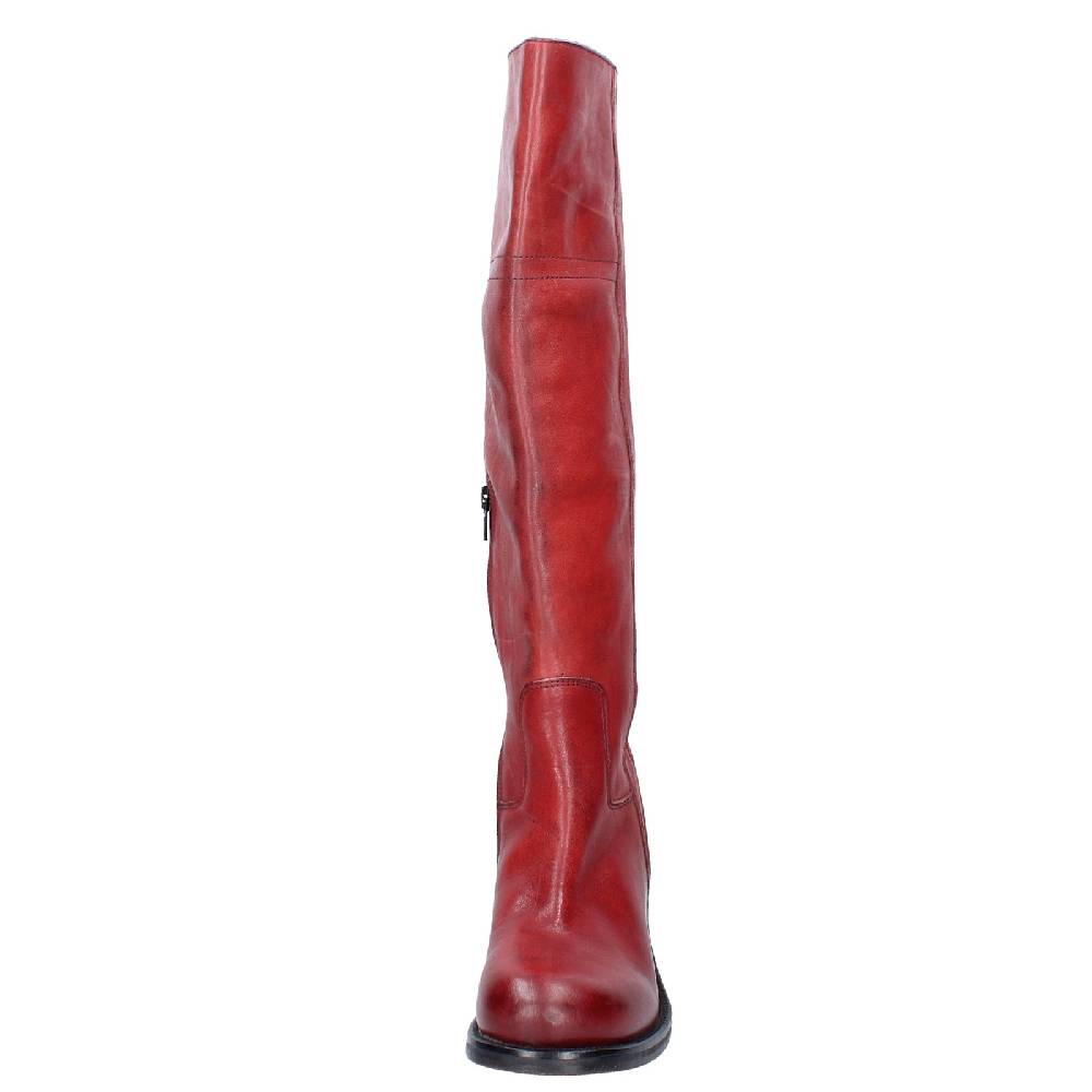 scarpe donna MOMA stivali rosso pelle VINTAGE EX523 Soddisfazione Garantita