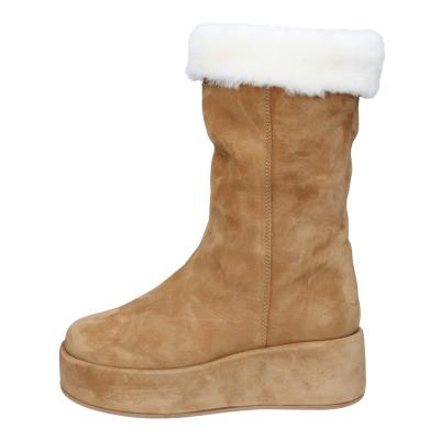 scarpe donna MOMA stivali marrone camoscio pelliccia 1CW331 VINTAGE BD842 Negozi Online