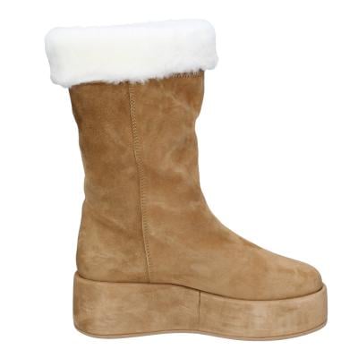 scarpe donna MOMA stivali marrone camoscio pelliccia 1CW331 VINTAGE BD842 Negozi Online