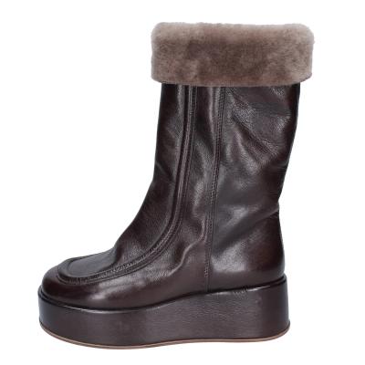 scarpe donna MOMA stivali marrone pelle pelliccia 1CW333 VINTAGE BD921 Acquista Ora