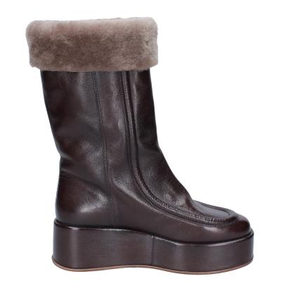 scarpe donna MOMA stivali marrone pelle pelliccia 1CW333 VINTAGE BD921 Acquista Ora