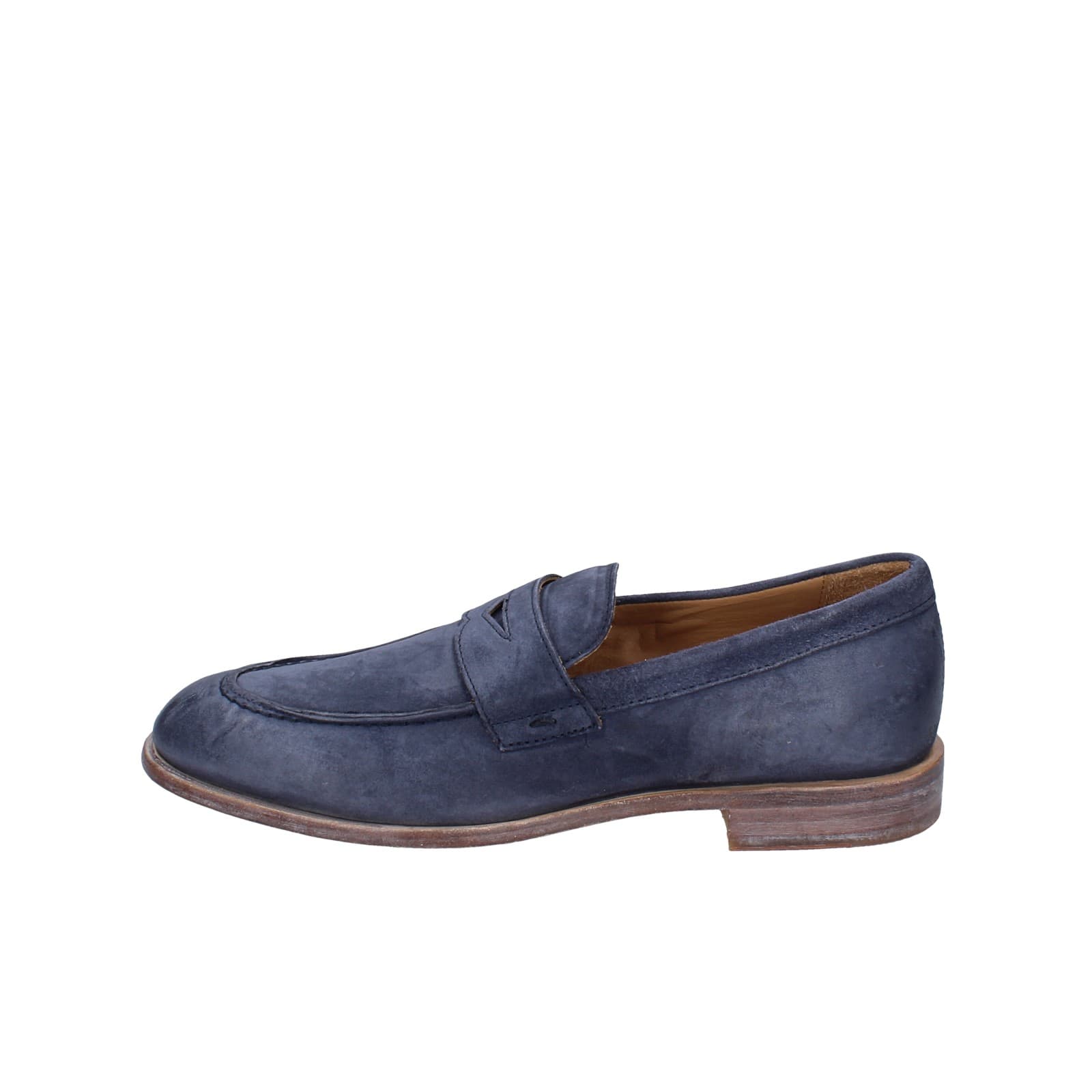 scarpe uomo MOMA mocassini blu camoscio 2E5449-OW EY425 Vendita Economica