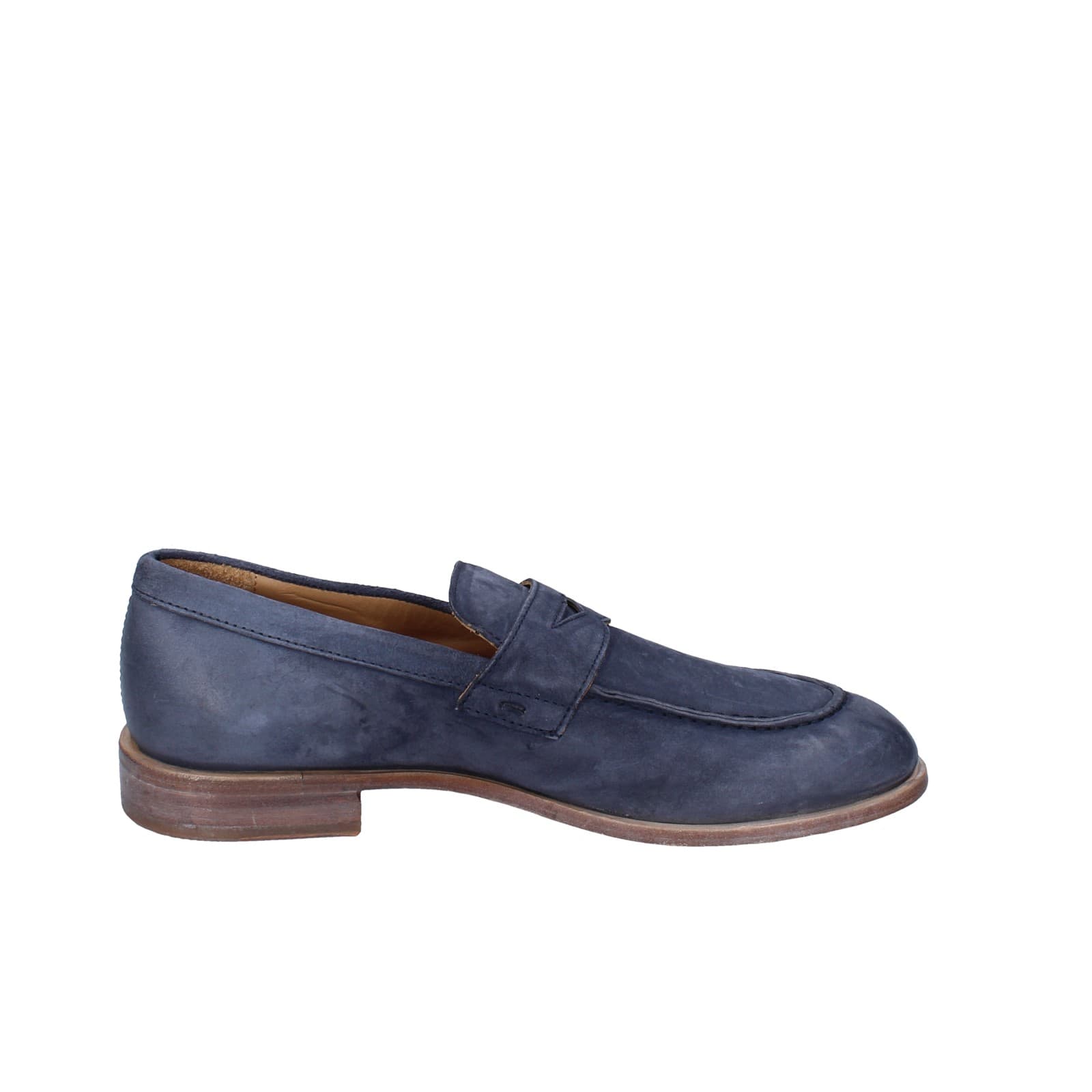 scarpe uomo MOMA mocassini blu camoscio 2E5449-OW EY425 Vendita Economica