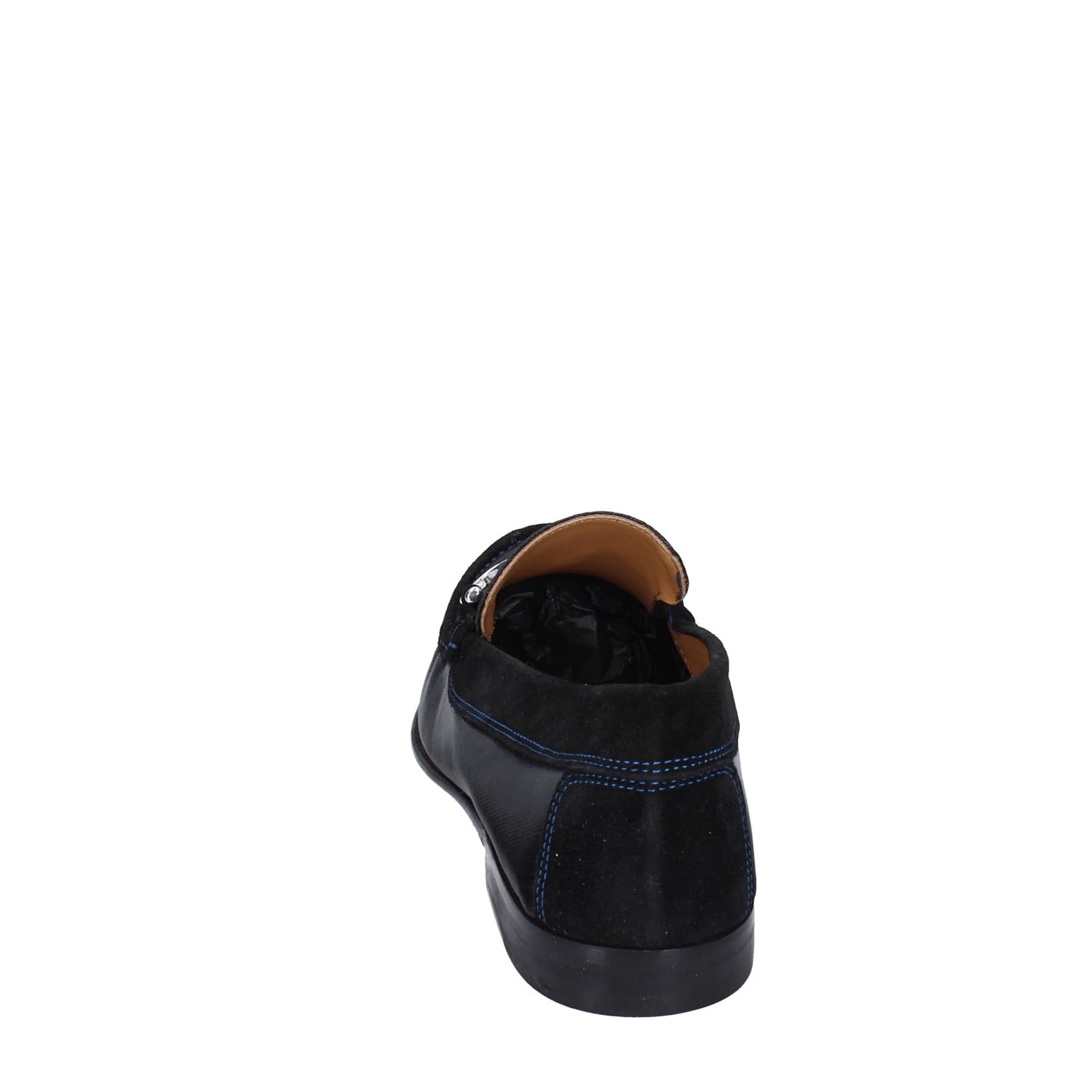 scarpe uomo DONALD PLINER mocassini nero pelle lucida camoscio EY136 Saldi Di Fabbrica