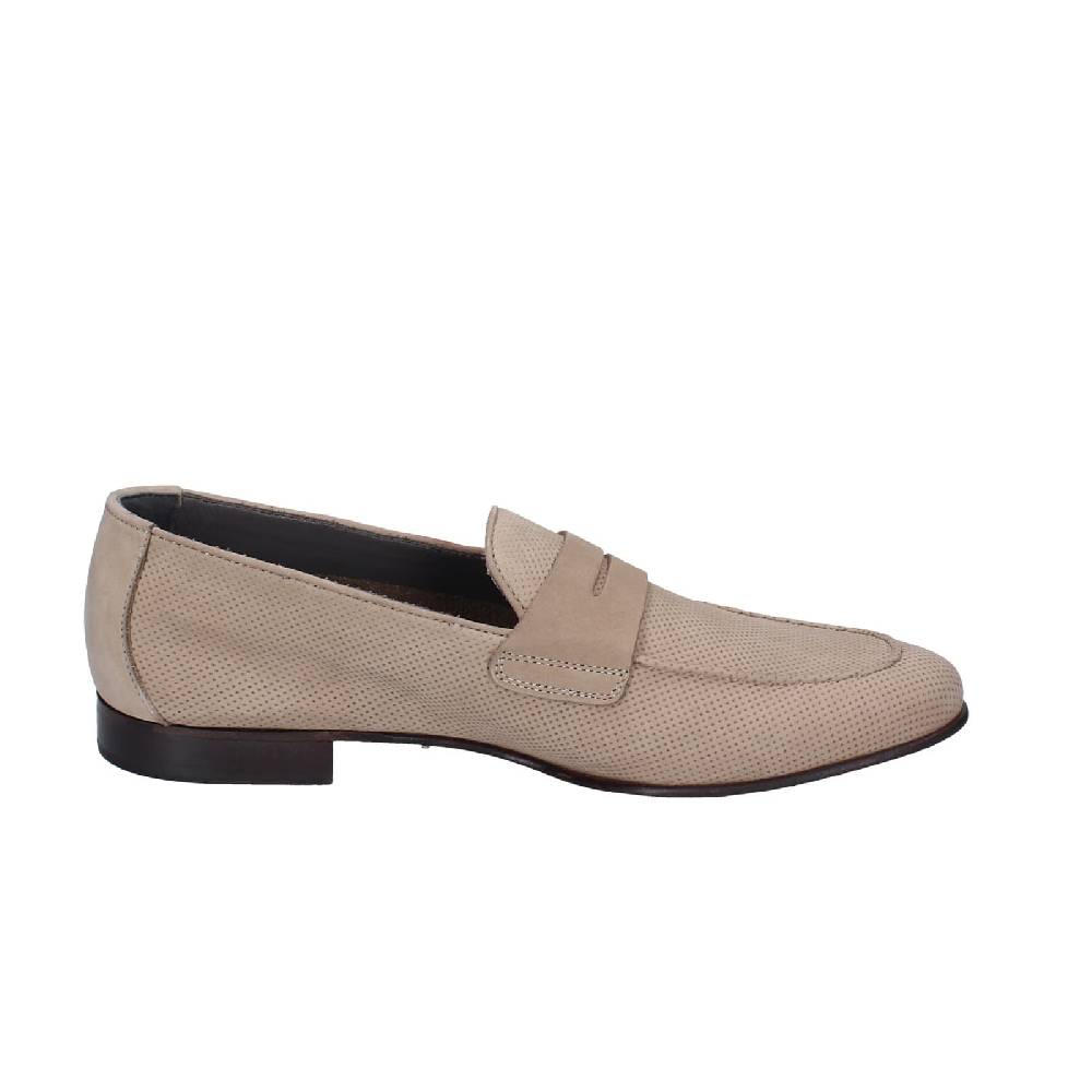 scarpe uomo POLLINI mocassini marrone pelle scamosciata EY33 Negozio