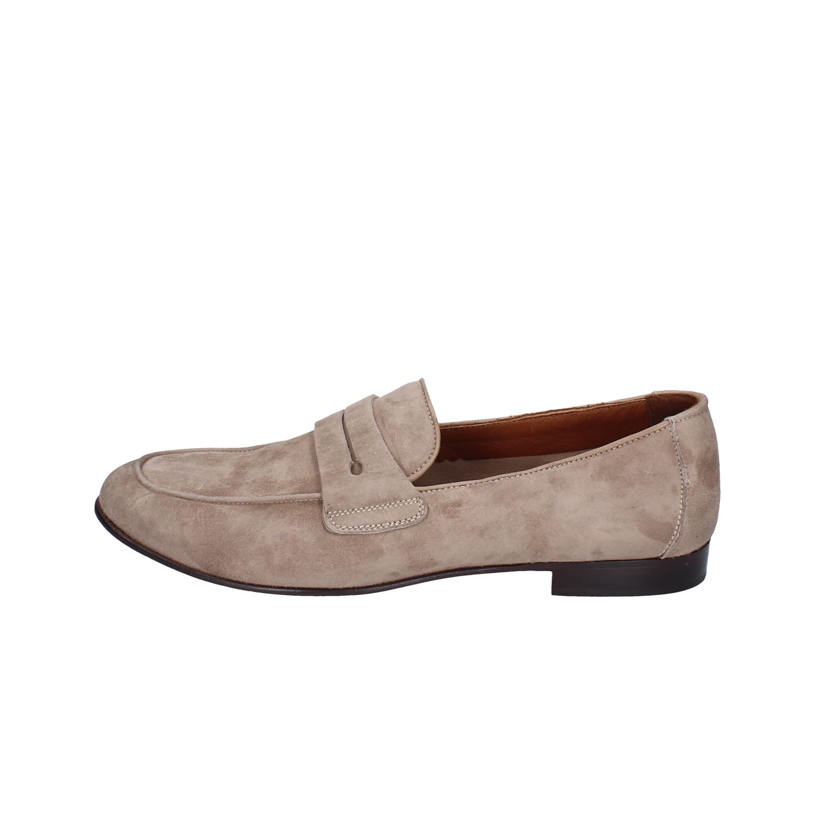 scarpe uomo POLLINI mocassini marrone camoscio EY38 In Saldo
