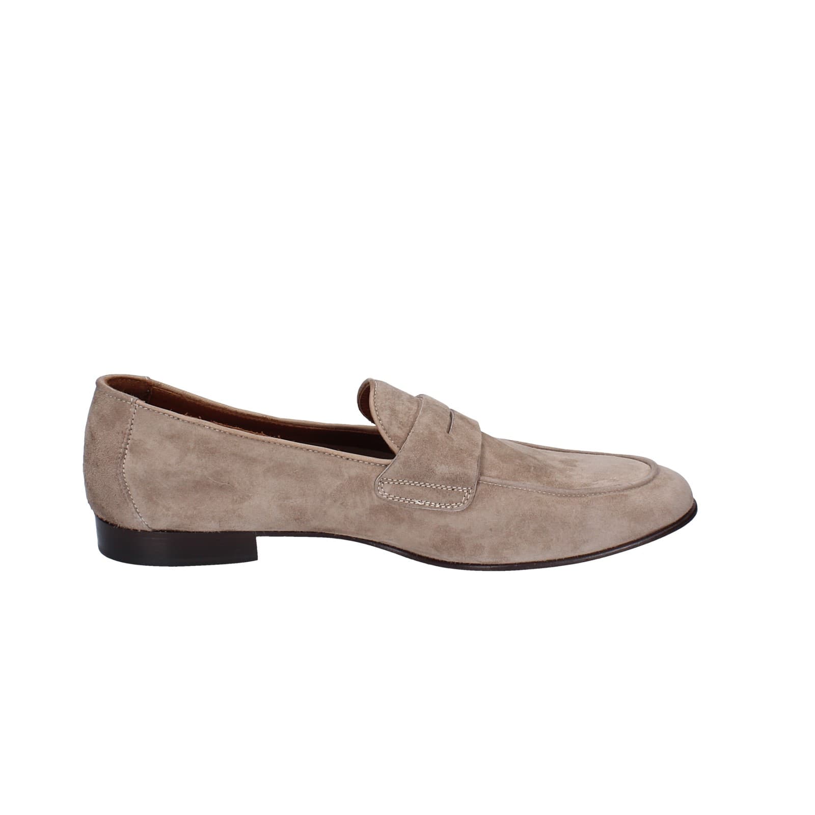 scarpe uomo POLLINI mocassini marrone camoscio EY38 In Saldo