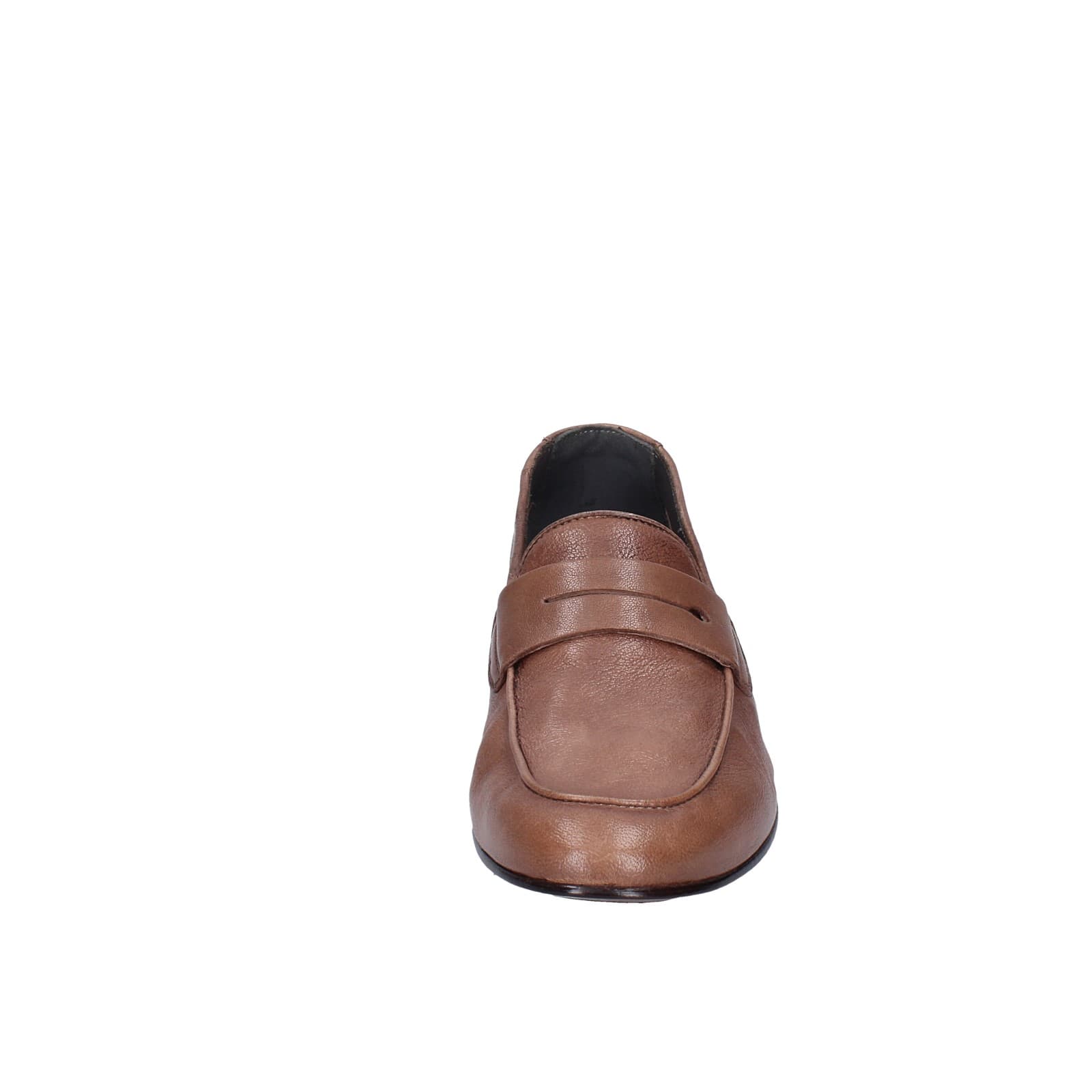 scarpe uomo POLLINI mocassini marrone pelle EY34 Nuova