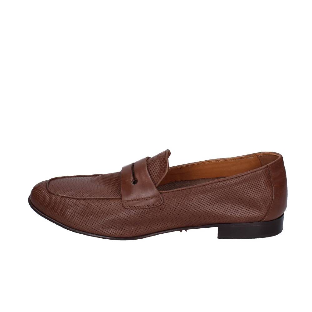 scarpe uomo POLLINI mocassini marrone pelle EY39 Moda
