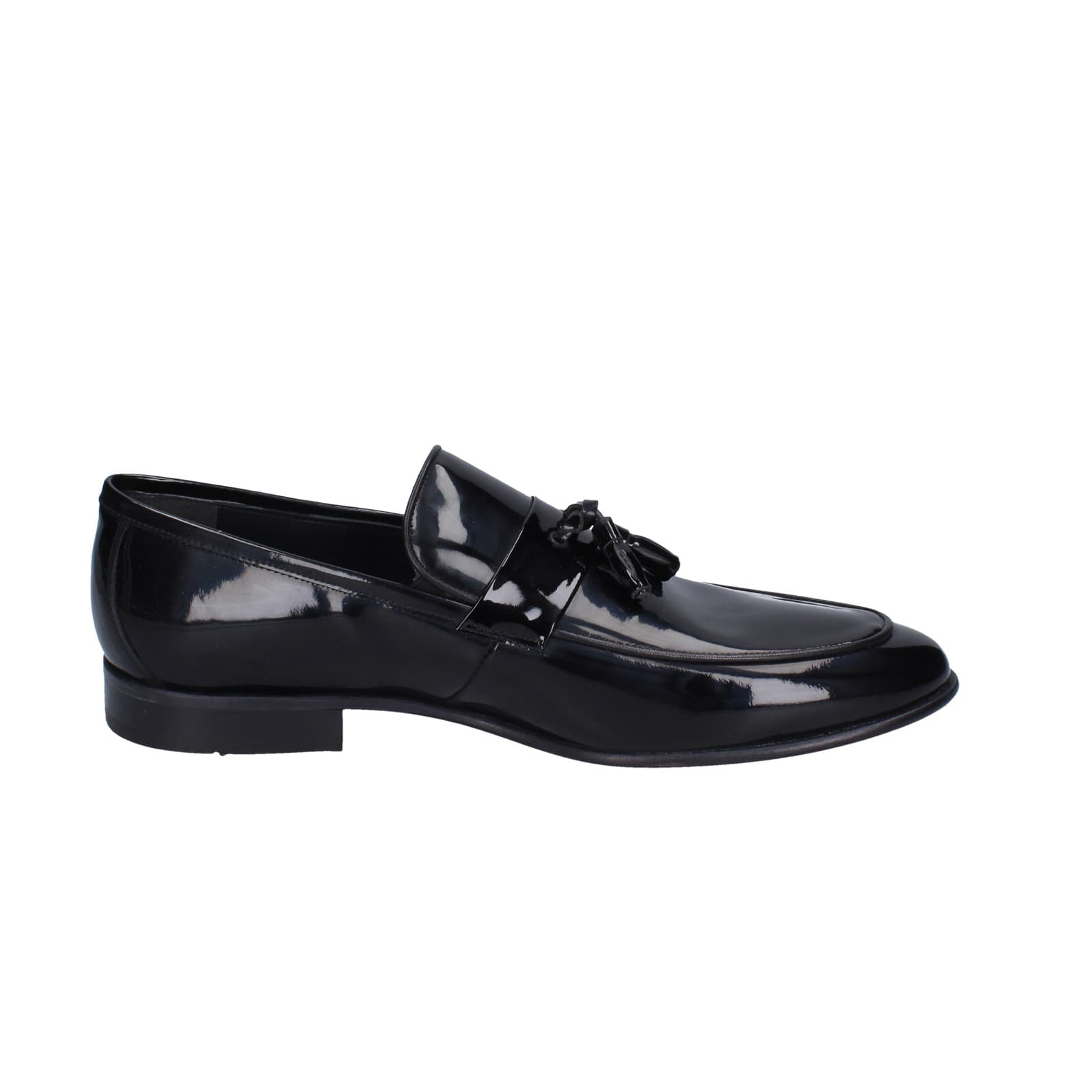 scarpe uomo EVEET mocassini nero vernice EZ91 Qualità