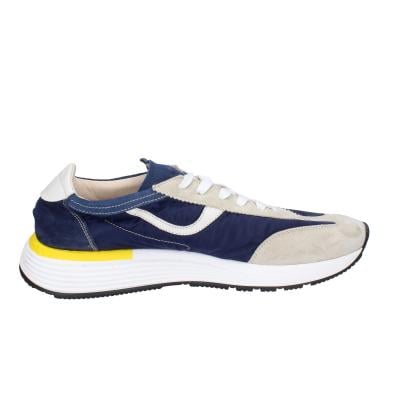 scarpe uomo MOMA classiche blu camoscio beige tela 4AS414-CRNC BC85 Pezzi Unici