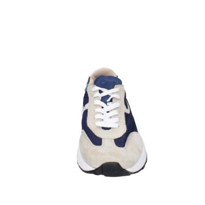 scarpe uomo MOMA classiche blu camoscio beige tela 4AS414-CRNC BC85 Pezzi Unici