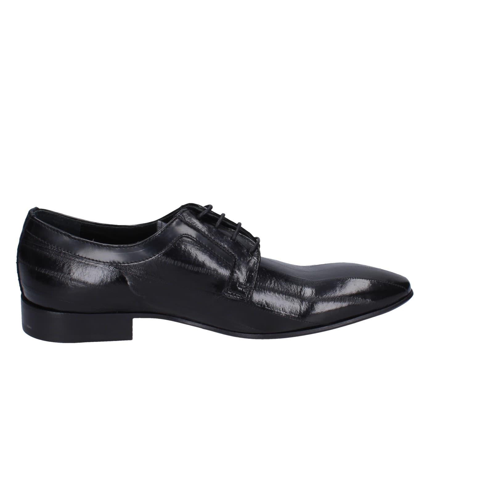 scarpe uomo EVEET classiche nero vernice EZ107 Affare Del Giorno