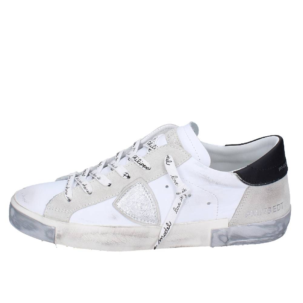 scarpe uomo PHILIPPE MODEL sneakers bianco pelle camoscio EX564 Offerte