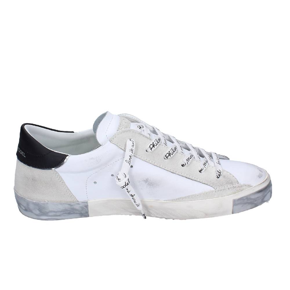 scarpe uomo PHILIPPE MODEL sneakers bianco pelle camoscio EX564 Offerte