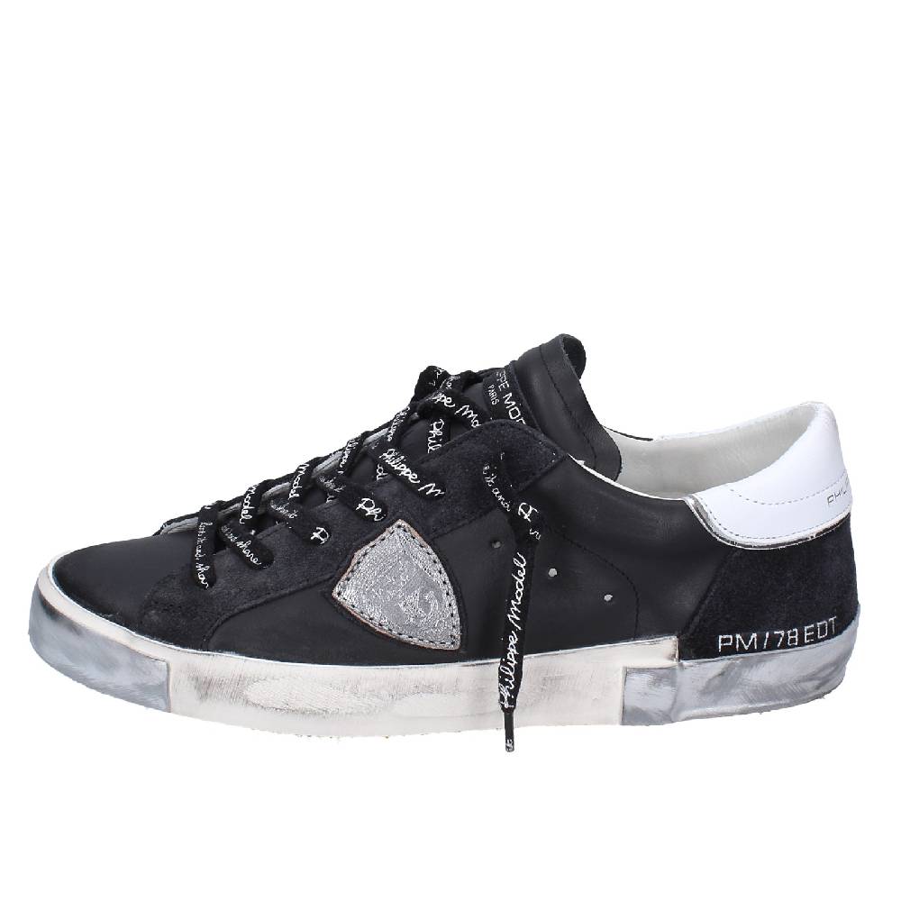 scarpe uomo PHILIPPE MODEL sneakers nero pelle camoscio EX563 Hotsell