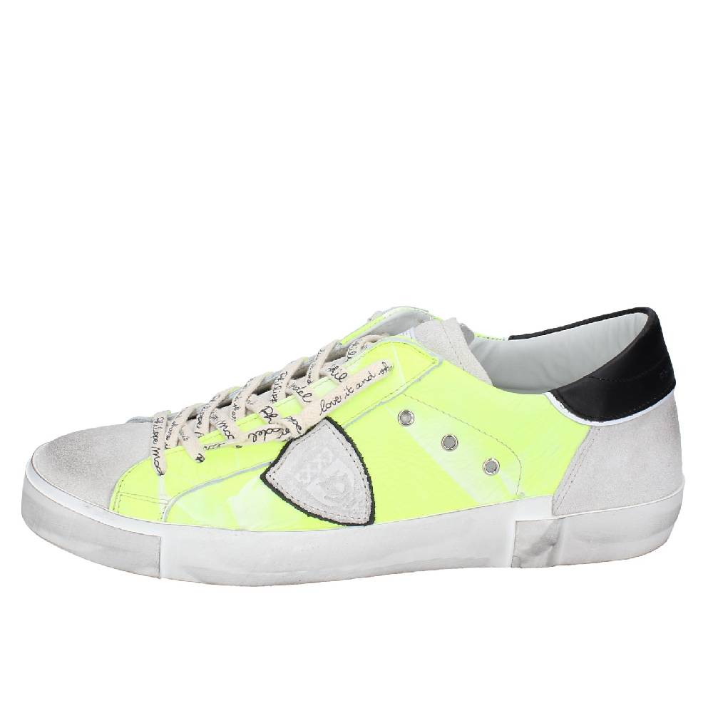 scarpe uomo PHILIPPE MODEL sneakers giallo pelle grigio camoscio VINTAGE EX359 Saldi Di Fabbrica