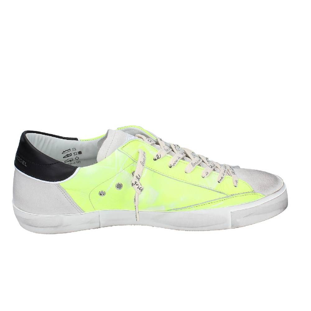 scarpe uomo PHILIPPE MODEL sneakers giallo pelle grigio camoscio VINTAGE EX359 Saldi Di Fabbrica
