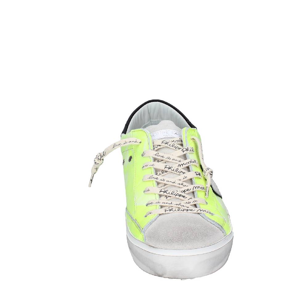 scarpe uomo PHILIPPE MODEL sneakers giallo pelle grigio camoscio VINTAGE EX359 Saldi Di Fabbrica