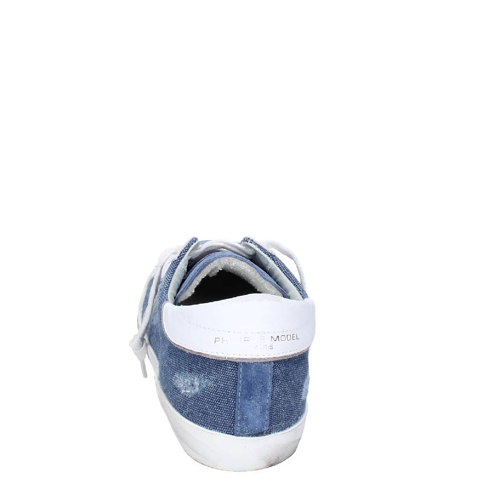 scarpe uomo PHILIPPE MODEL sneakers blu camoscio bianco tessuto VINTAGE EX351 Vendite Flash