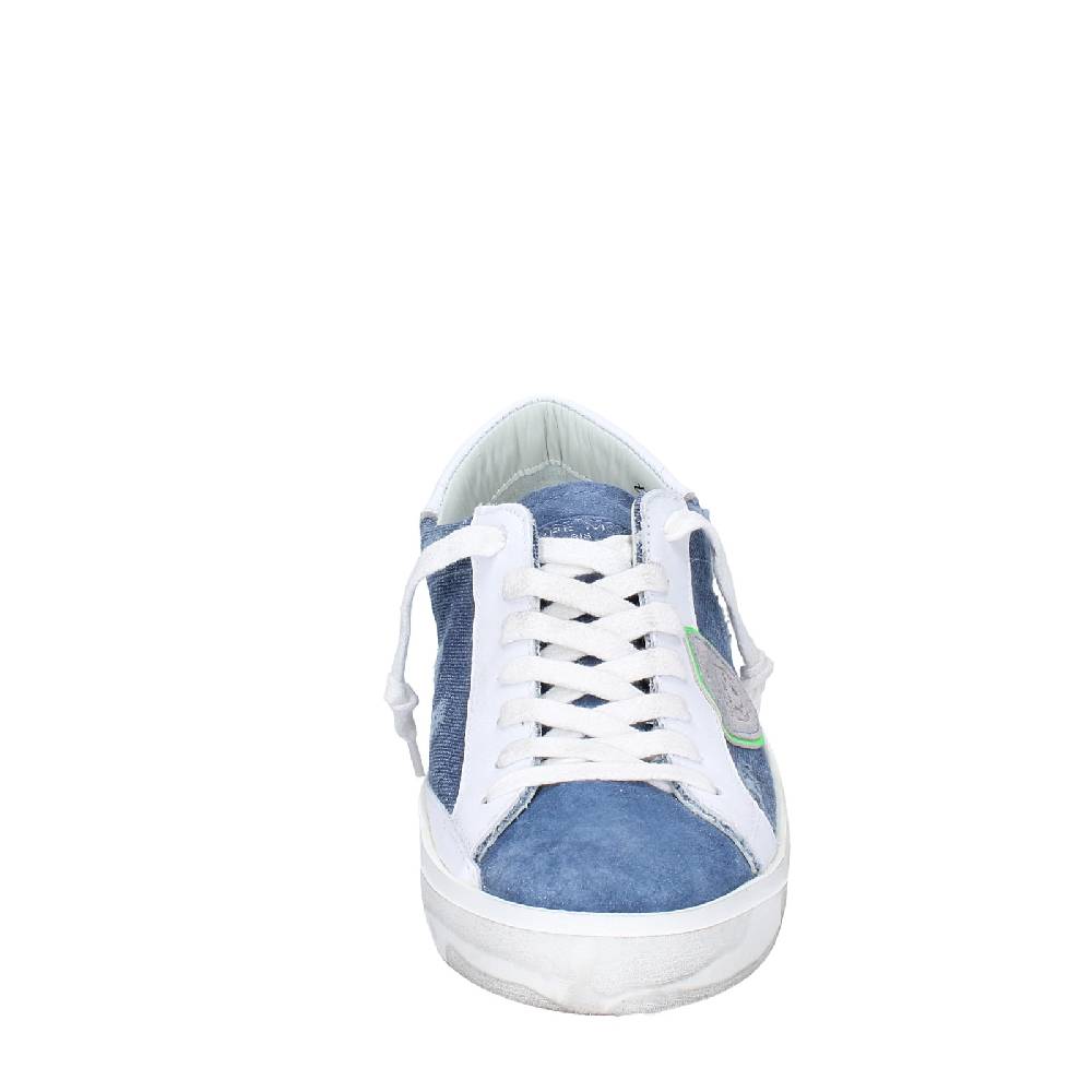 scarpe uomo PHILIPPE MODEL sneakers blu camoscio bianco tessuto VINTAGE EX351 Vendite Flash