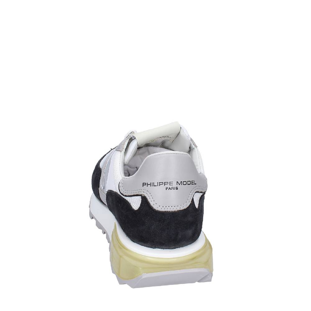 scarpe uomo PHILIPPE MODEL sneakers bianco tessuto grigio camoscio EX332 In Saldo