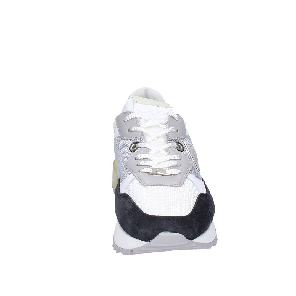 scarpe uomo PHILIPPE MODEL sneakers bianco tessuto grigio camoscio EX332 In Saldo