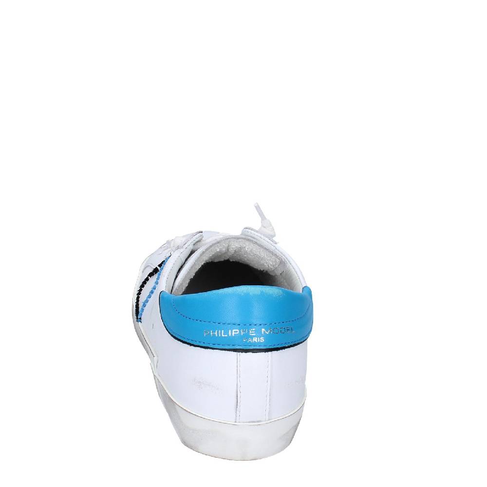 scarpe uomo PHILIPPE MODEL sneakers bianco pelle blu VINTAGE EX360 Moda