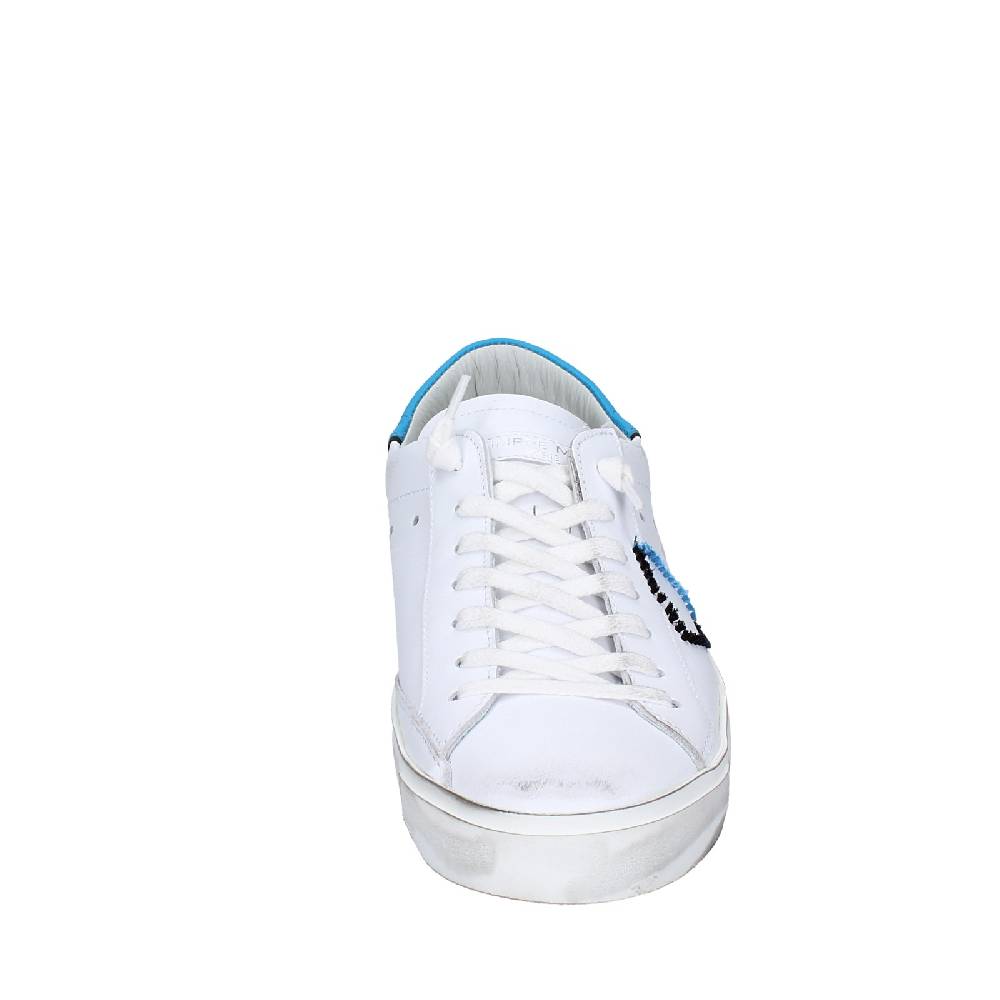scarpe uomo PHILIPPE MODEL sneakers bianco pelle blu VINTAGE EX360 Moda