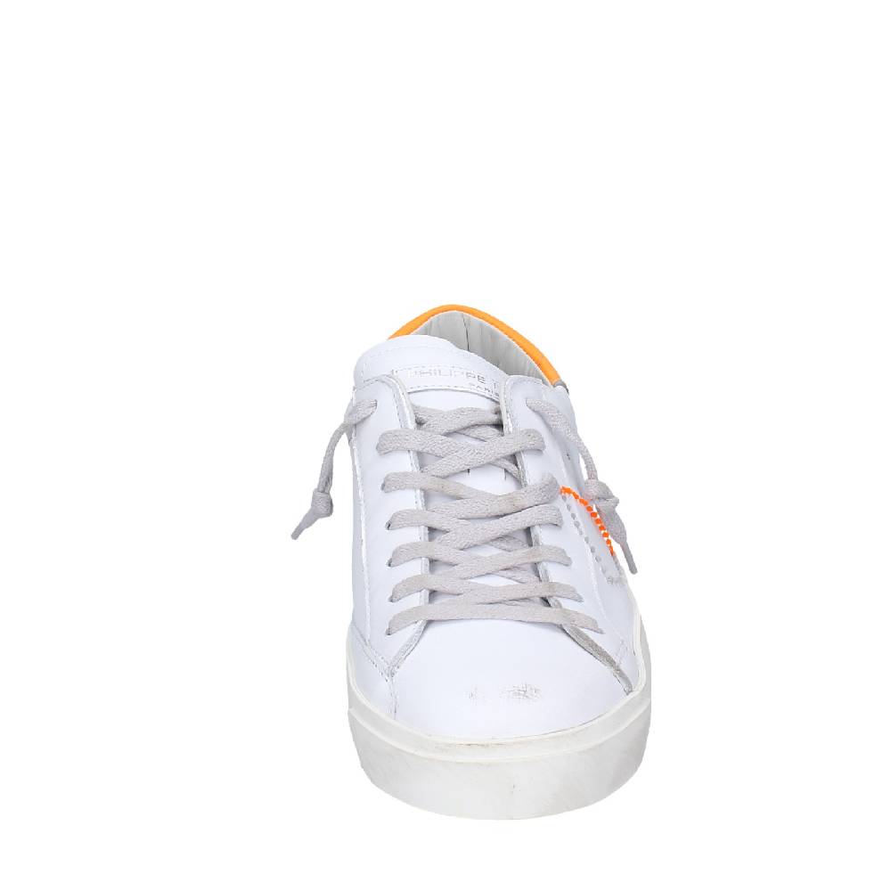 scarpe uomo PHILIPPE MODEL sneakers bianco pelle arancione VINTAGE EX339 Italy