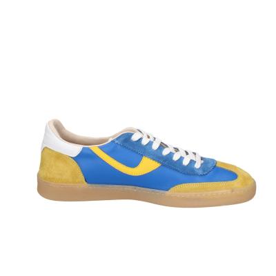 scarpe uomo MOMA sneakers blu camoscio giallo pelle 4AS420-CRVL BC745 Qualità