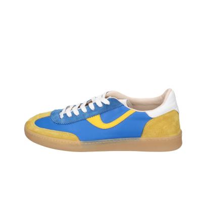 scarpe uomo MOMA sneakers blu camoscio giallo pelle 4AS420-CRVL BC745 Qualità