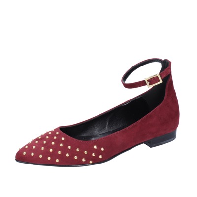 scarpe donna OLGA RUBINI ballerine bordeaux camoscio BS830 Promozione Limitata