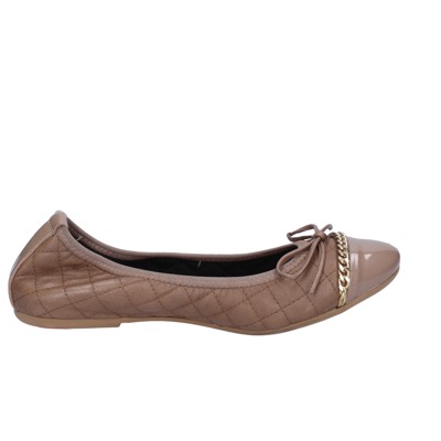 scarpe donna CROWN ballerine beige pelle BX639 Fino Al -60%