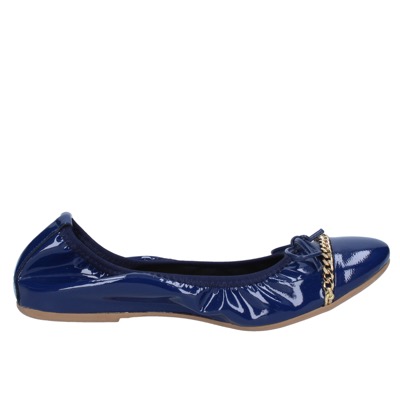 scarpe donna CROWN ballerine blu vernice BZ948 Shopping Online