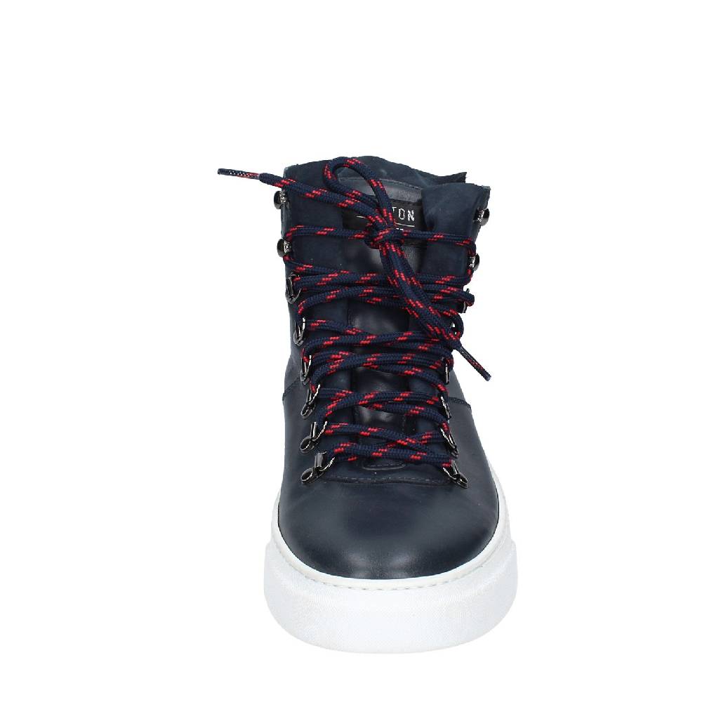 scarpe uomo STOKTON stivaletti blu pelle EY845 Presa