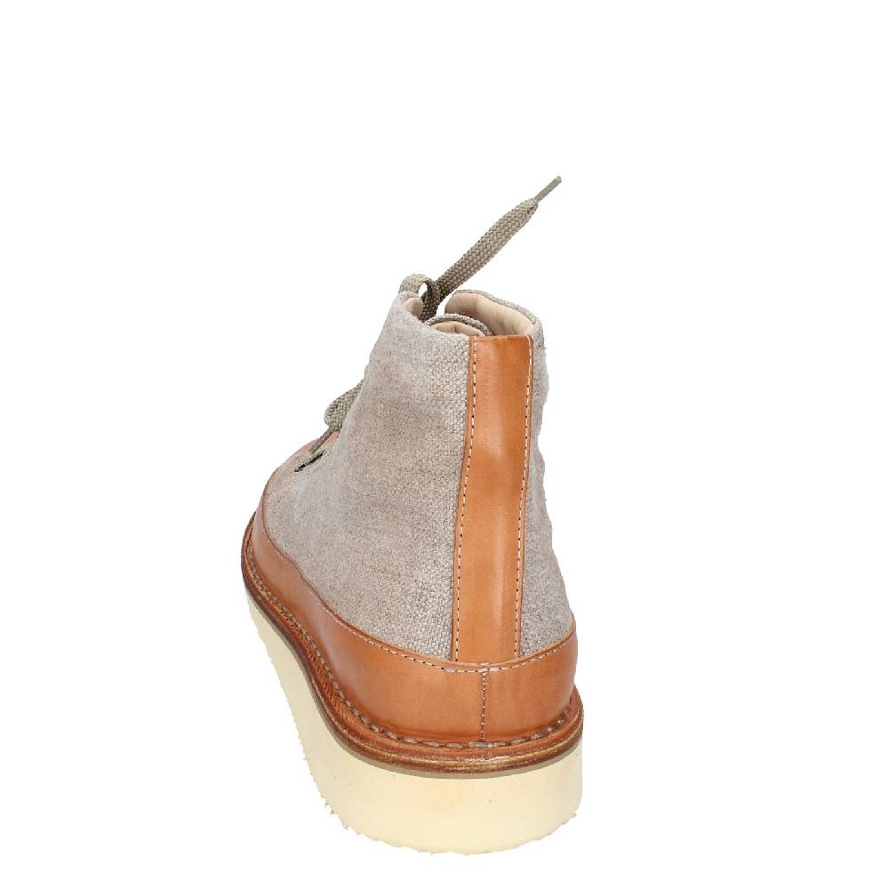 scarpe uomo ASTORFLEX stivaletti beige tessuto marrone pelle EY705 Sconto